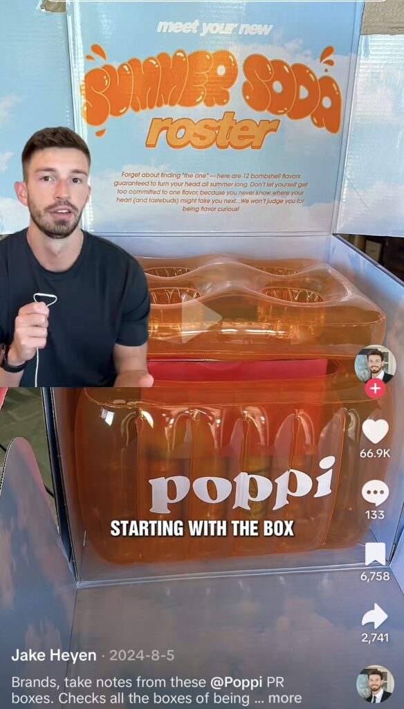 @jakeheyen discussing the well-done PR package from Poppi