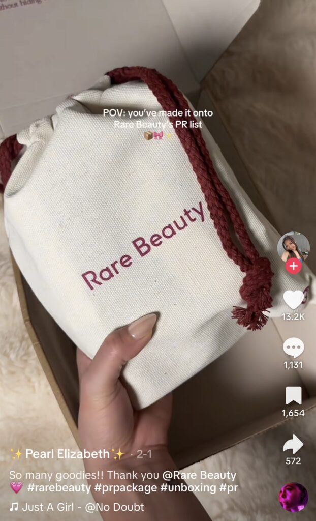 @pearlyang showing us Rare Beauty's PR